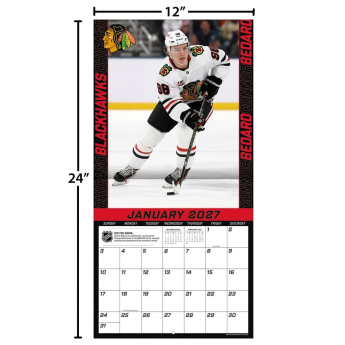Chicago Blackhawks календар NHL #98 Connor Bedard 2027 Wall
