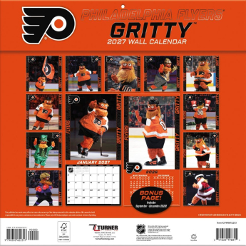 Philadelphia Flyers календар Gritty 2027 Wall