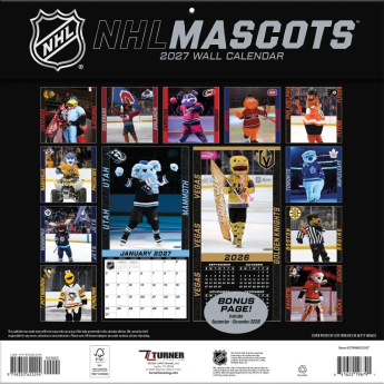 NHL продукти календар Mascots 2027 Wall