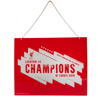 Liverpool FC табела за стена Champions Of Europe Metal Sign