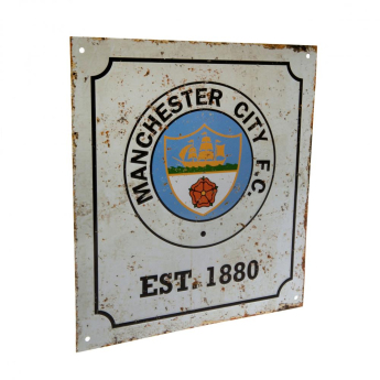 Manchester City табела за стена Retro Logo Sign