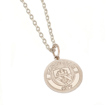 Manchester City колие с висулка Silver Plated Pendant & Chain