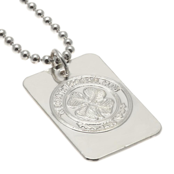 Celtic FC колие с висулка куче Silver Plated Dog Tag & Chain