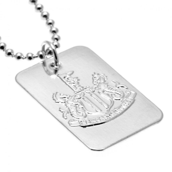 Newcastle United колие с висулка куче Silver Plated Dog Tag & Chain