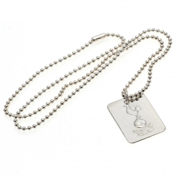 Tottenham Hotspur колие с висулка куче Silver Plated Dog Tag & Chain