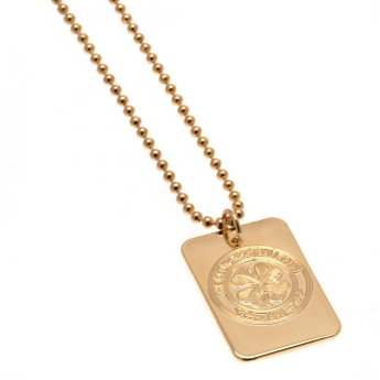 Celtic FC колие с висулка куче Gold Plated Dog Tag & Chain