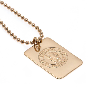Chelsea FC колие с висулка куче Gold Plated Dog Tag & Chain