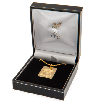 Liverpool FC колие с висулка куче Gold Plated Dog Tag & Chain
