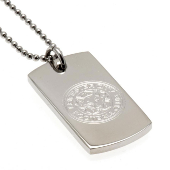Leicester City колие с висулка куче Engraved Dog Tag & Chain