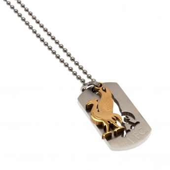 Liverpool FC колие с висулка куче Bi Colour Cut Out Dog tag & chain