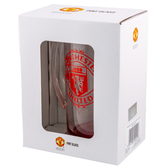 Manchester United стъклена чаша Stein Glass Tankard red