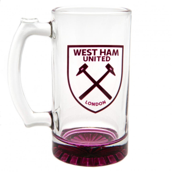 West Ham United стъклена чаша Stein Glass Tankard