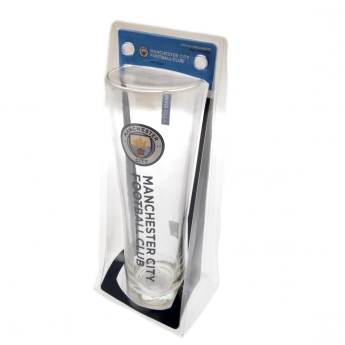 Manchester City стъклена чаша Tall Beer Glass EC