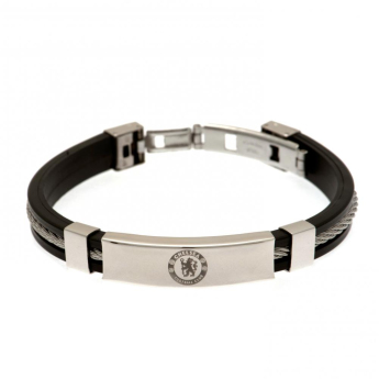 Chelsea FC силиконова гривна Silver Inlay Silicone Bracelet