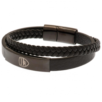 Arsenal FC кожена гривна Black IP Leather Bracelet