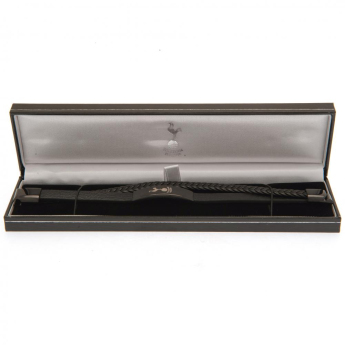 Tottenham Hotspur кожена гривна Black IP Leather Bracelet