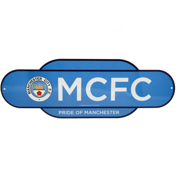 Manchester City табела за стена Colour Retro Sign