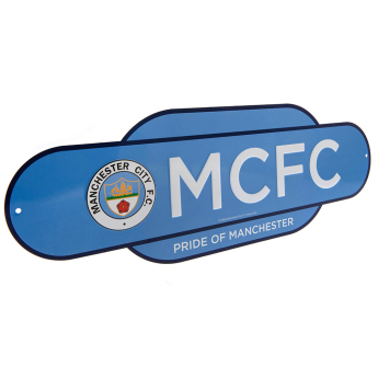 Manchester City табела за стена Colour Retro Sign