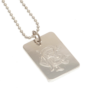 Rangers FC колие с висулка куче Silver Plated Dog Tag & Chain