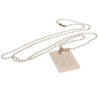 Rangers FC колие с висулка куче Silver Plated Dog Tag & Chain