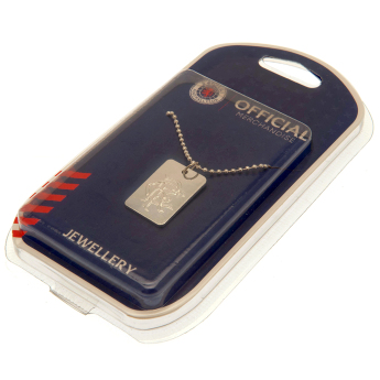 Rangers FC колие с висулка куче Silver Plated Dog Tag & Chain