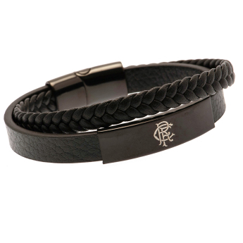Rangers FC гривна Black IP Leather Bracelet