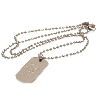 Rangers FC колие с висулка куче Engraved Dog Tag & Chain