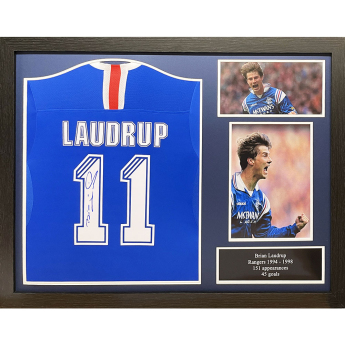 Легенди фланелка с рамка 2019-2020 Laudrup Signed Shirt (Framed)
