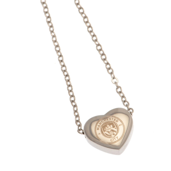 Manchester City висулка за врата Stainless Steel Heart Necklace