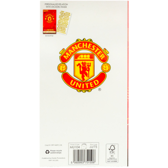 Manchester United картичка за рожден ден със стикери Personalised Birthday Card