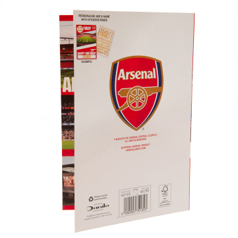 Arsenal FC картичка за рожден ден със стикери Hope you have a brilliant day