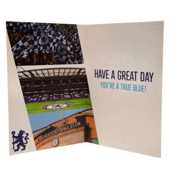 Chelsea FC картичка за рожден ден със стикери Have a great day, you”re a true blue!
