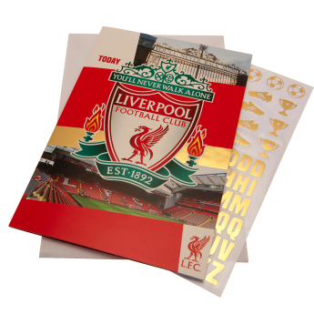 Liverpool FC картичка за рожден ден със стикери Have a Fantastic Birthday