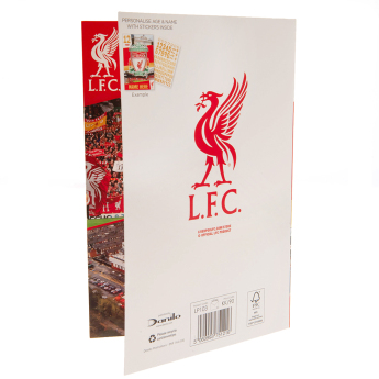 Liverpool FC картичка за рожден ден със стикери Have a Fantastic Birthday