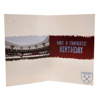 West Ham United картичка за рожден ден със стикери Have a fantastic birthday