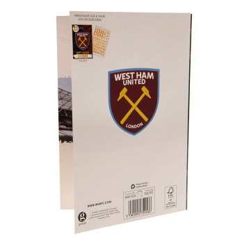 West Ham United картичка за рожден ден със стикери Have a fantastic birthday