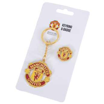 Manchester United ключодържател и значка design set