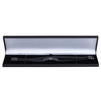 Newcastle United кожена гривна Black IP Leather Bracelet
