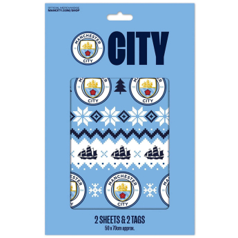 Manchester City опаковъчна хартия Christmas 2 pcs