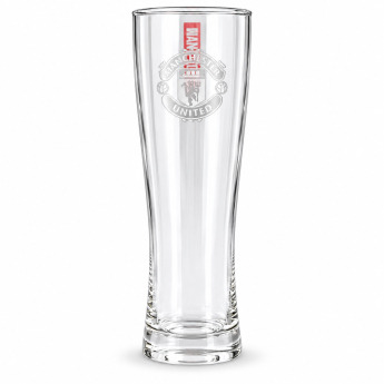 Manchester United стъклена чаша Mono Crest Tall Beer Glass
