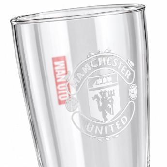 Manchester United стъклена чаша Mono Crest Tall Beer Glass