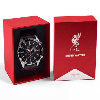 Liverpool FC часовник Mens Leather Strap Chronograph Watch
