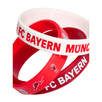 FC Bayern Munich Комплект от 3 гумени гривни KIDS red white