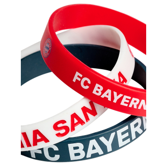 FC Bayern Munich Комплект от 3 гумени гривни blue red white