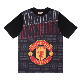 Manchester United детска пижама Text black