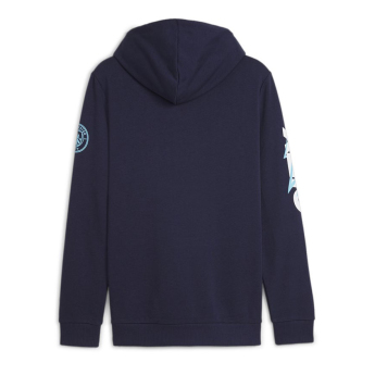 Manchester City мъжки суитшърт с качулка FtblIcons navy