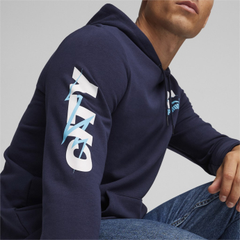 Manchester City мъжки суитшърт с качулка FtblIcons navy