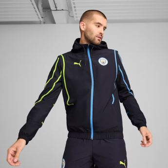 Manchester City мъжко футболно яке Pre-Match navy