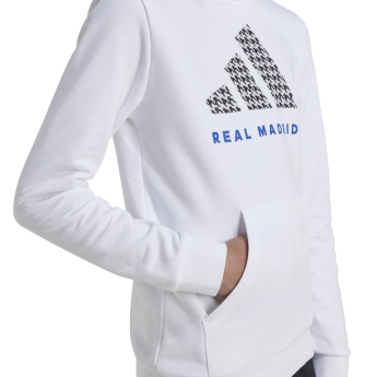 Real Madrid CF детски суитшърт с качулка Graphic white