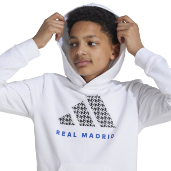 Real Madrid CF детски суитшърт с качулка Graphic white
